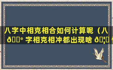 八字中相克相合如何计算呢（八 💮 字相克相冲都出现啥 🦁 情况）